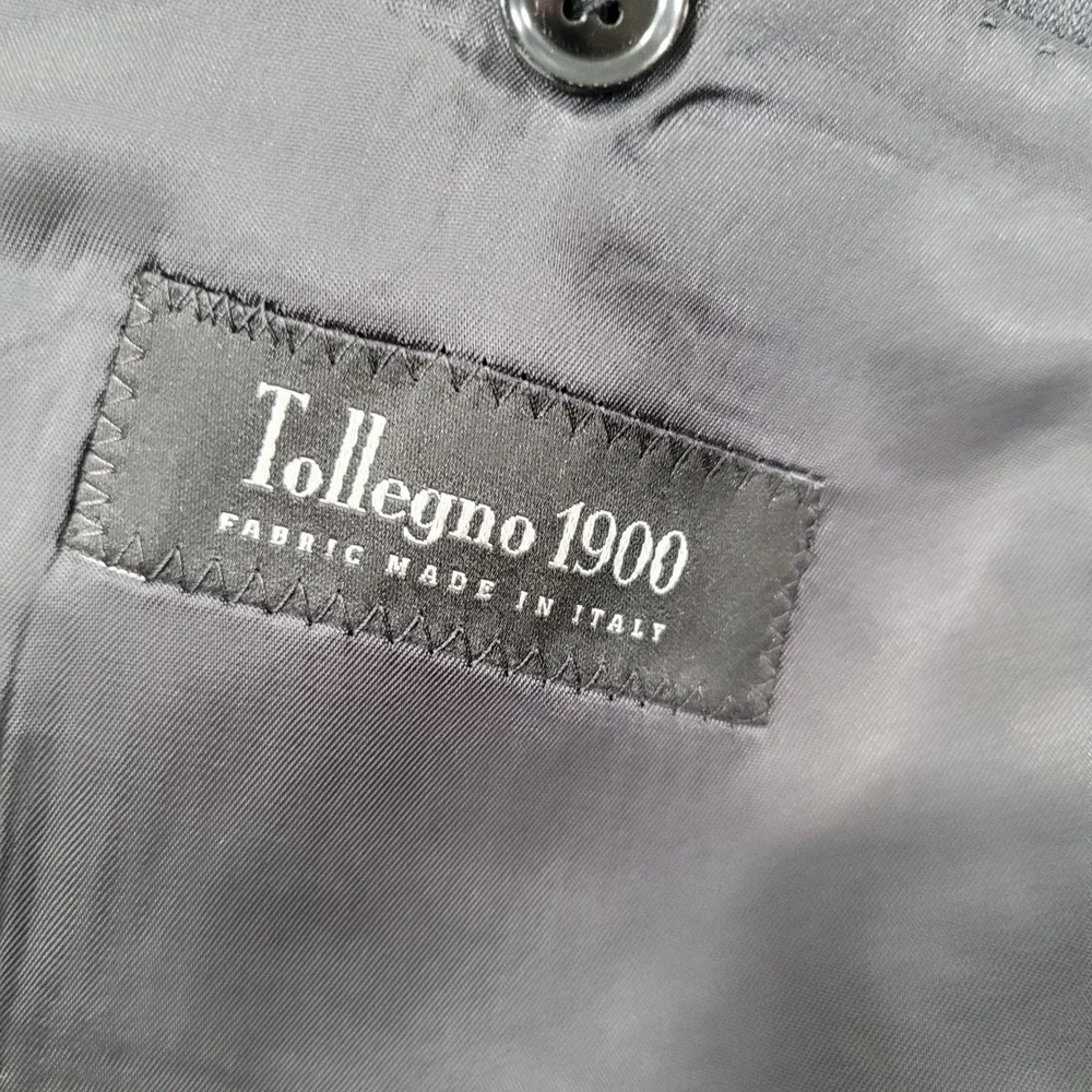 The Black Tux Mens 44R Charcoal‎ Gray Merino Wool Tollegno 1900 Blazer Jacket